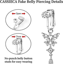 Kristall Fake Bauchnabelpiercing Blumen Anhänger