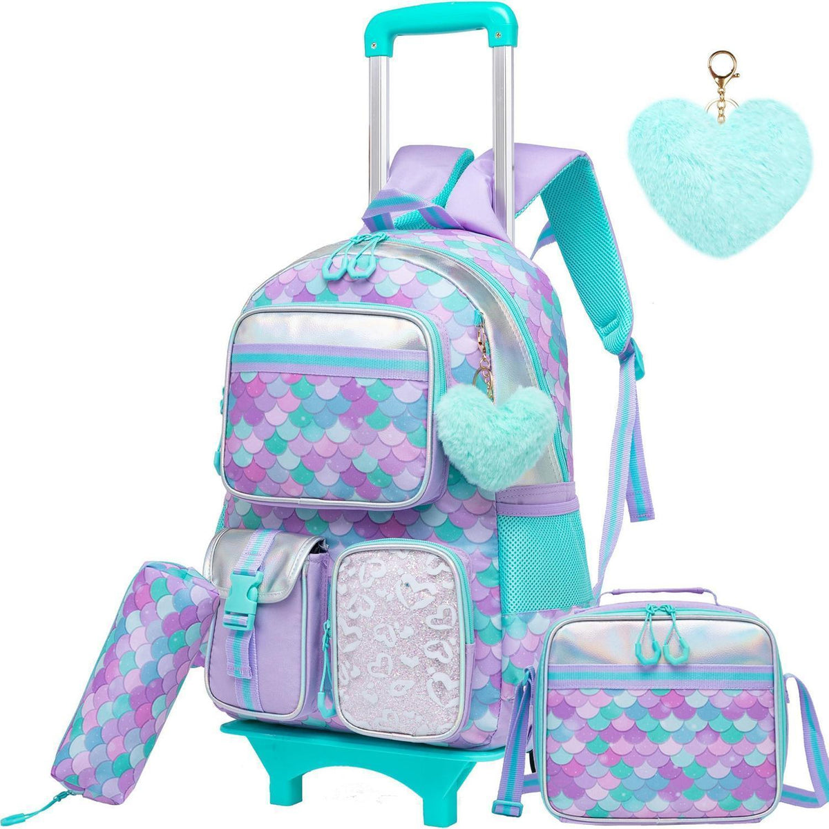 Rollrucksack für Mädchen mit Einhorn – 17 Zoll Reisegepäck
