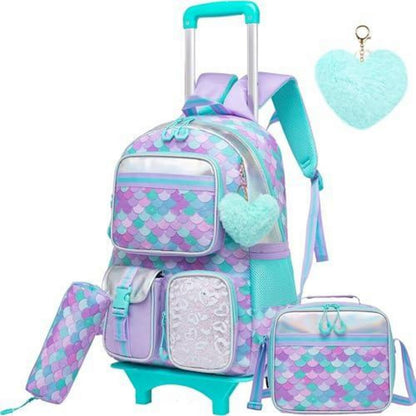 Rollrucksack für Mädchen mit Einhorn – 17 Zoll Reisegepäck