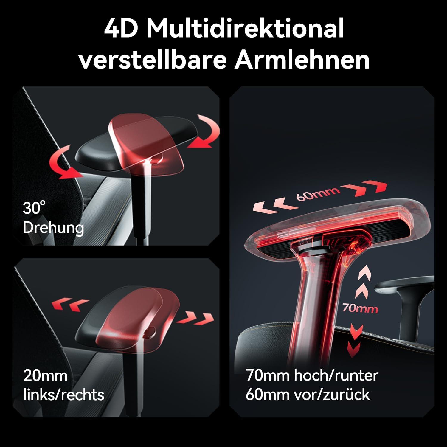 AutoFull M5 Ergonomischer Gaming Stuhl mit Lendenstütze & Fußstütze