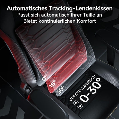 Gaming Stuhl AutoFull M5 mit Fußstütze, 4D-Armlehnen & Lendenstütze