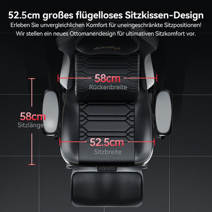 Gaming Stuhl AutoFull M5 mit Fußstütze, 4D-Armlehnen & Lendenstütze