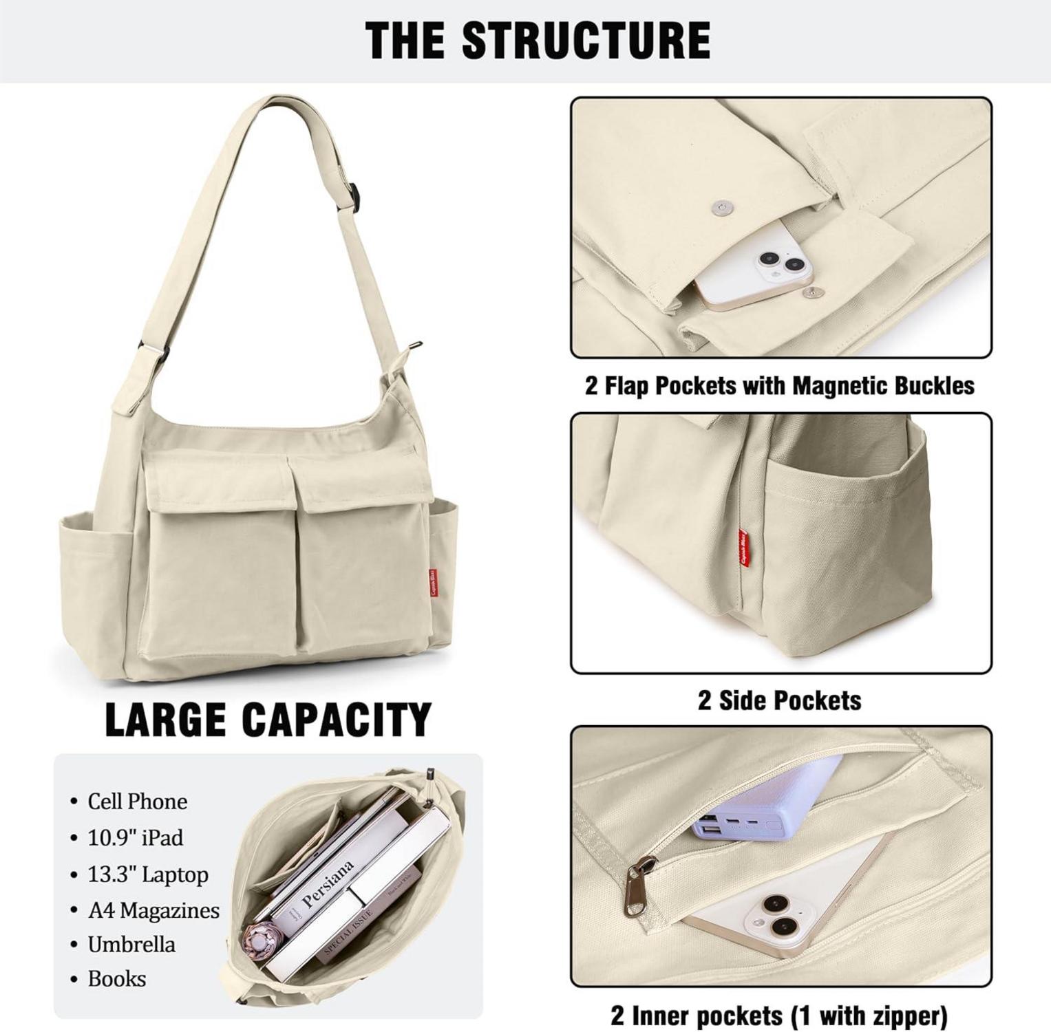 Captain Blues Canvas Messenger Bag Umhängetasche Crossbody Tote für Frauen und Männer