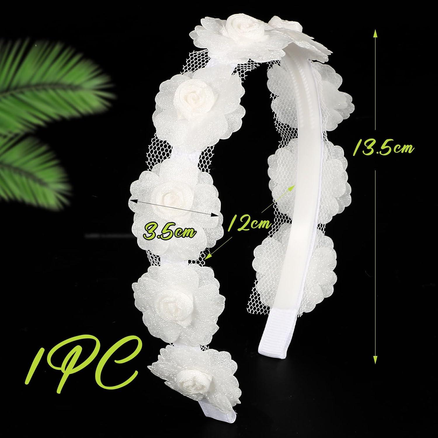 Haarreif Mädchen Blumen Hochzeit Kommunion 3D-Blüten