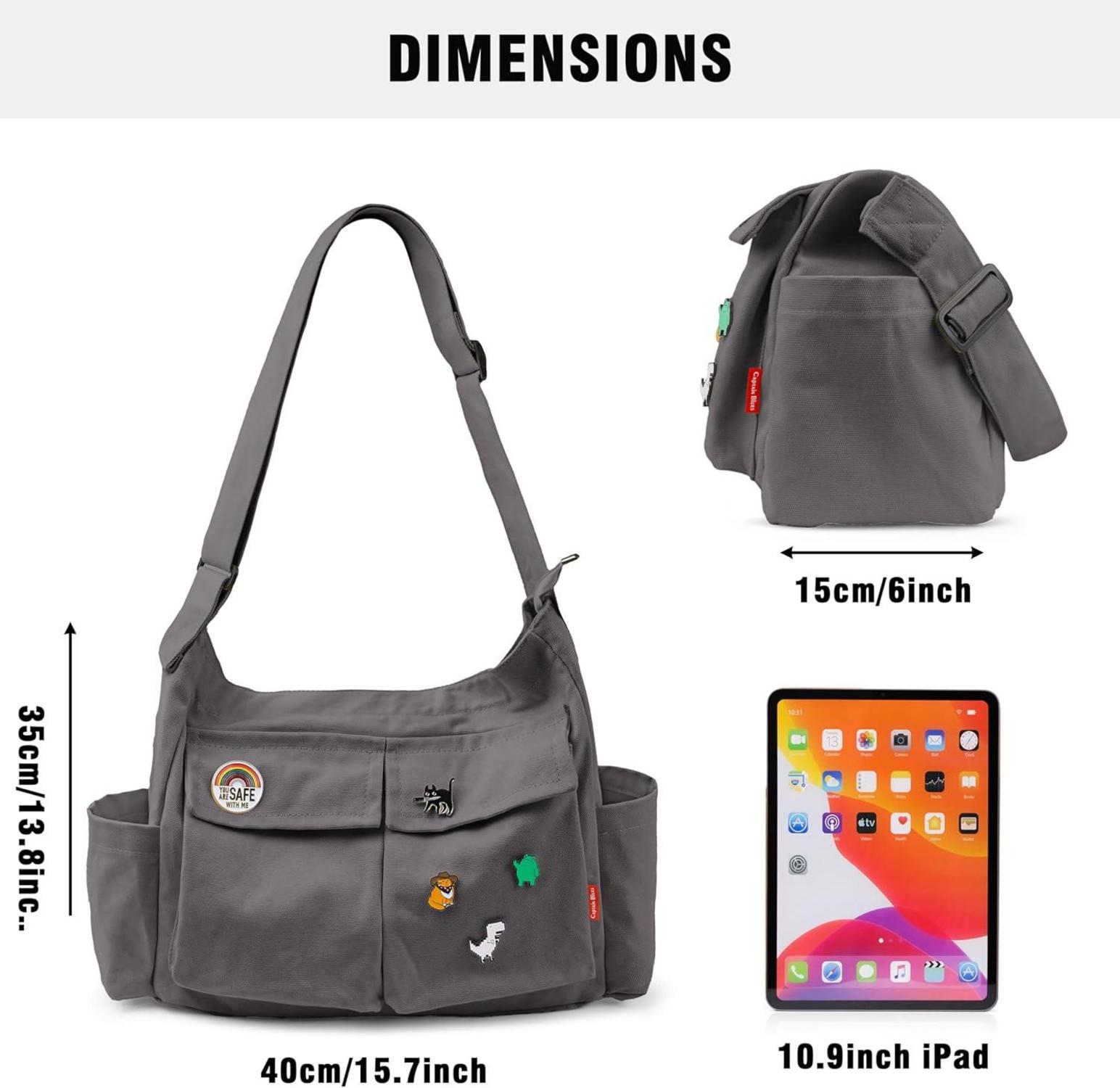 Canvas Messenger Bag Umhängetasche Crossbody Schulter Tote Hobo