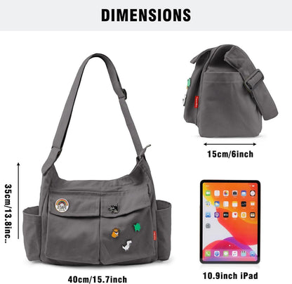Canvas Messenger Bag Umhängetasche Crossbody Schulter Tote Hobo