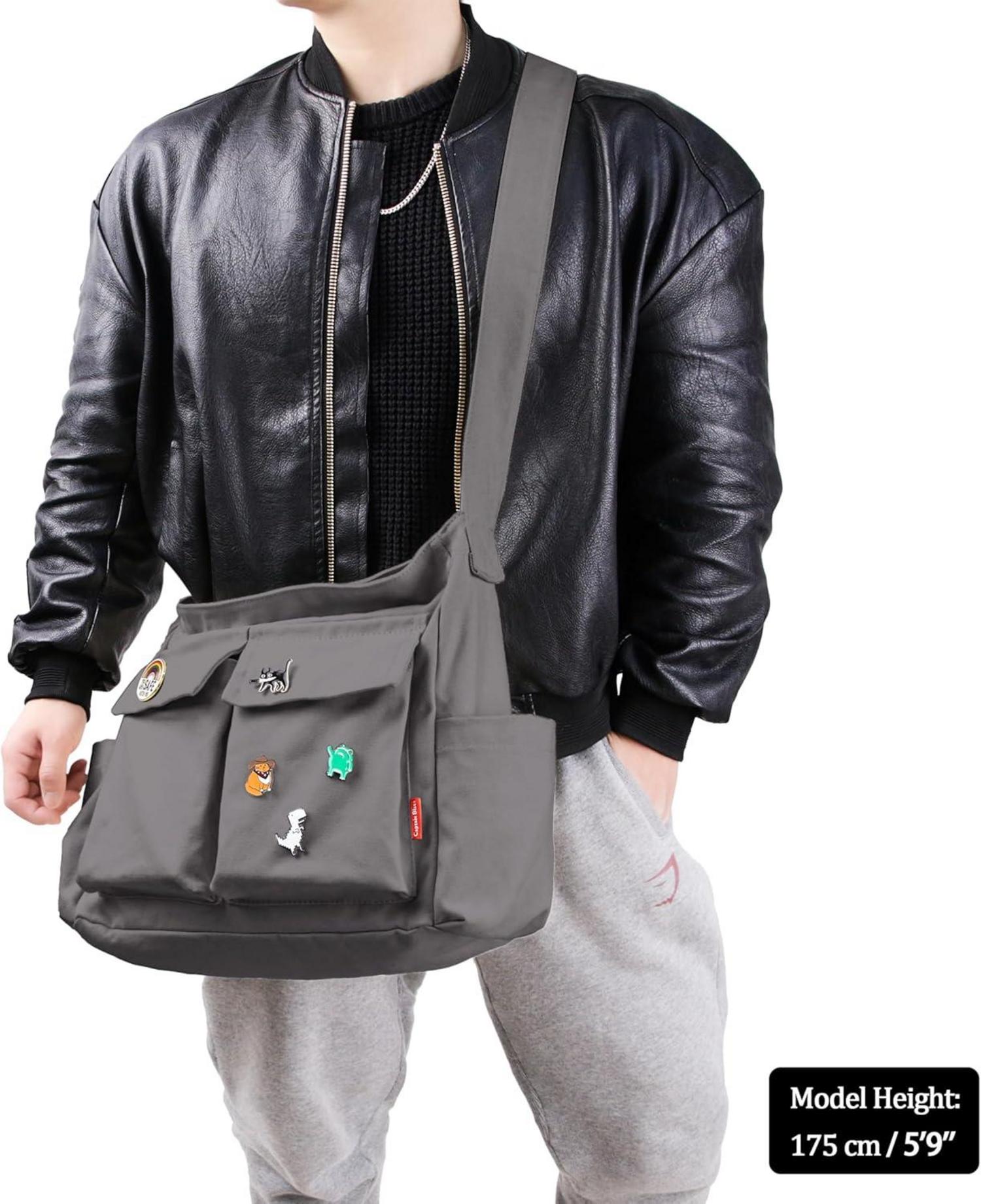 Große Canvas Umhängetasche Tote Hobo Bag - Captain Blues