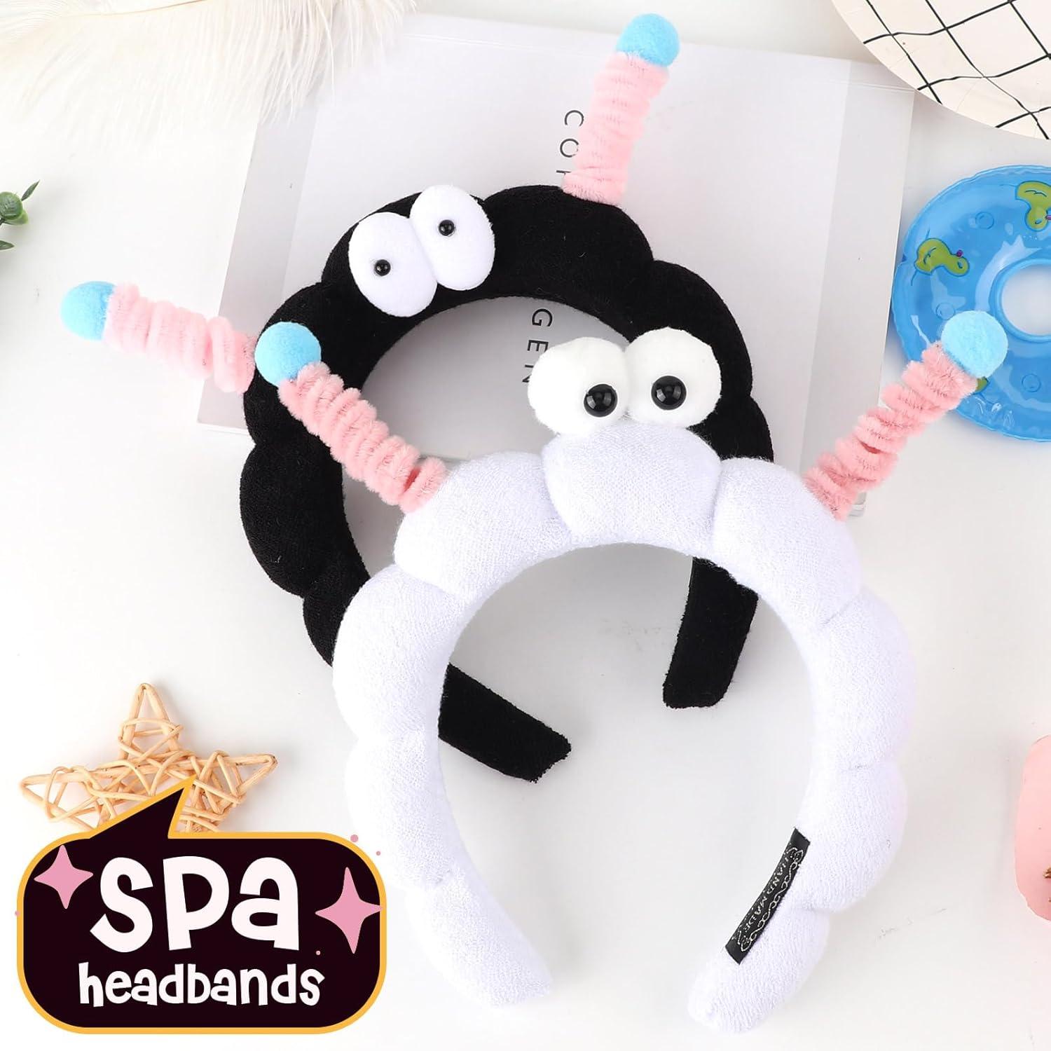 Spa-Stirnband Damen Schwamm Frottee Makeup Gesichtswaschen 2er Set