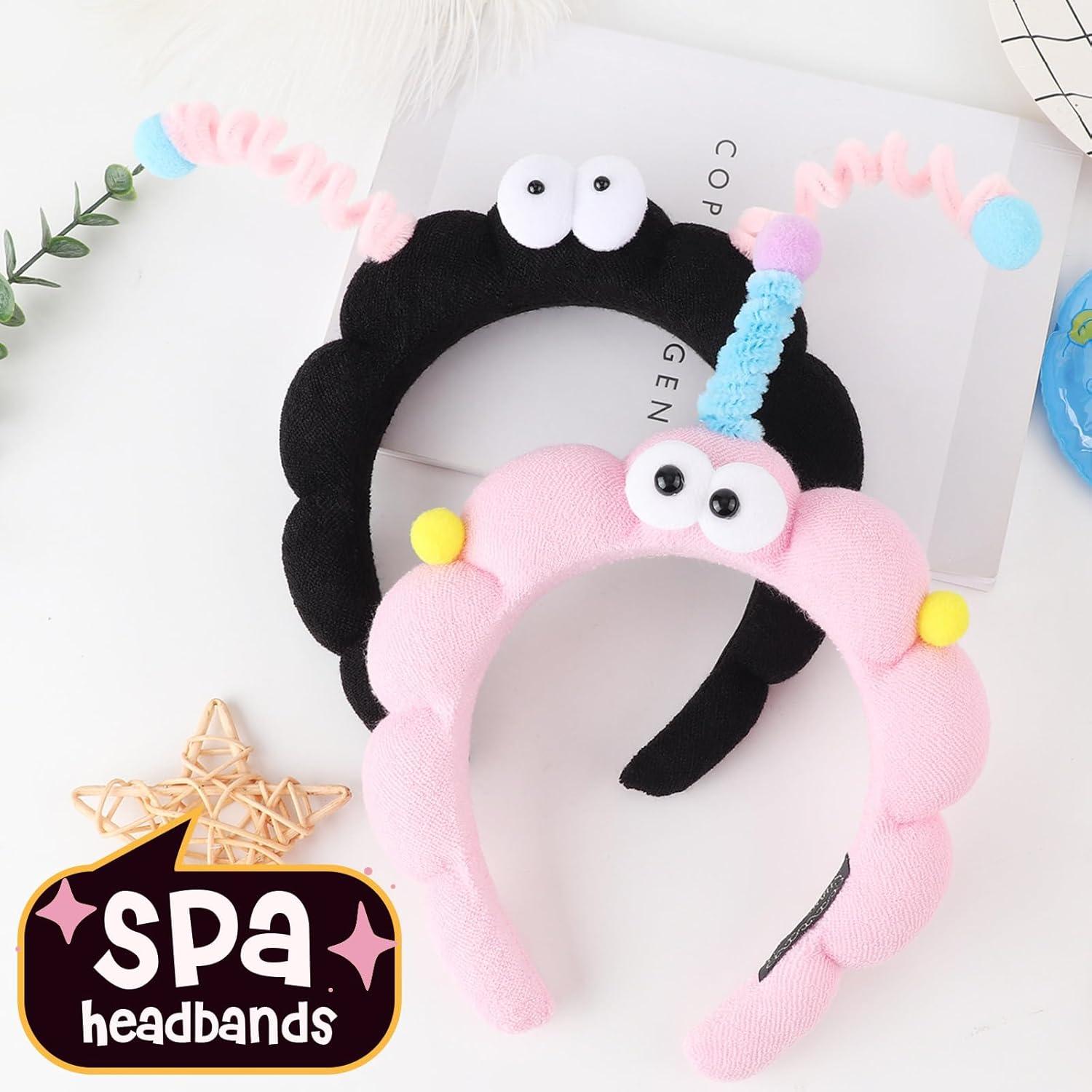 Spa-Stirnband Damen Schwamm Makeup Frottee Hautpflegepink schwarz