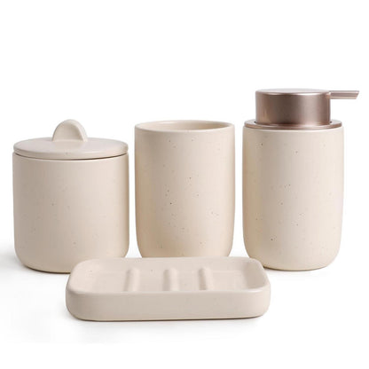 Keramik Badezimmer Set 4-teilig – Organizer & Deko