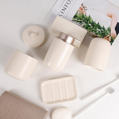 Keramik Badezimmer Set 4-teilig – Organizer & Deko