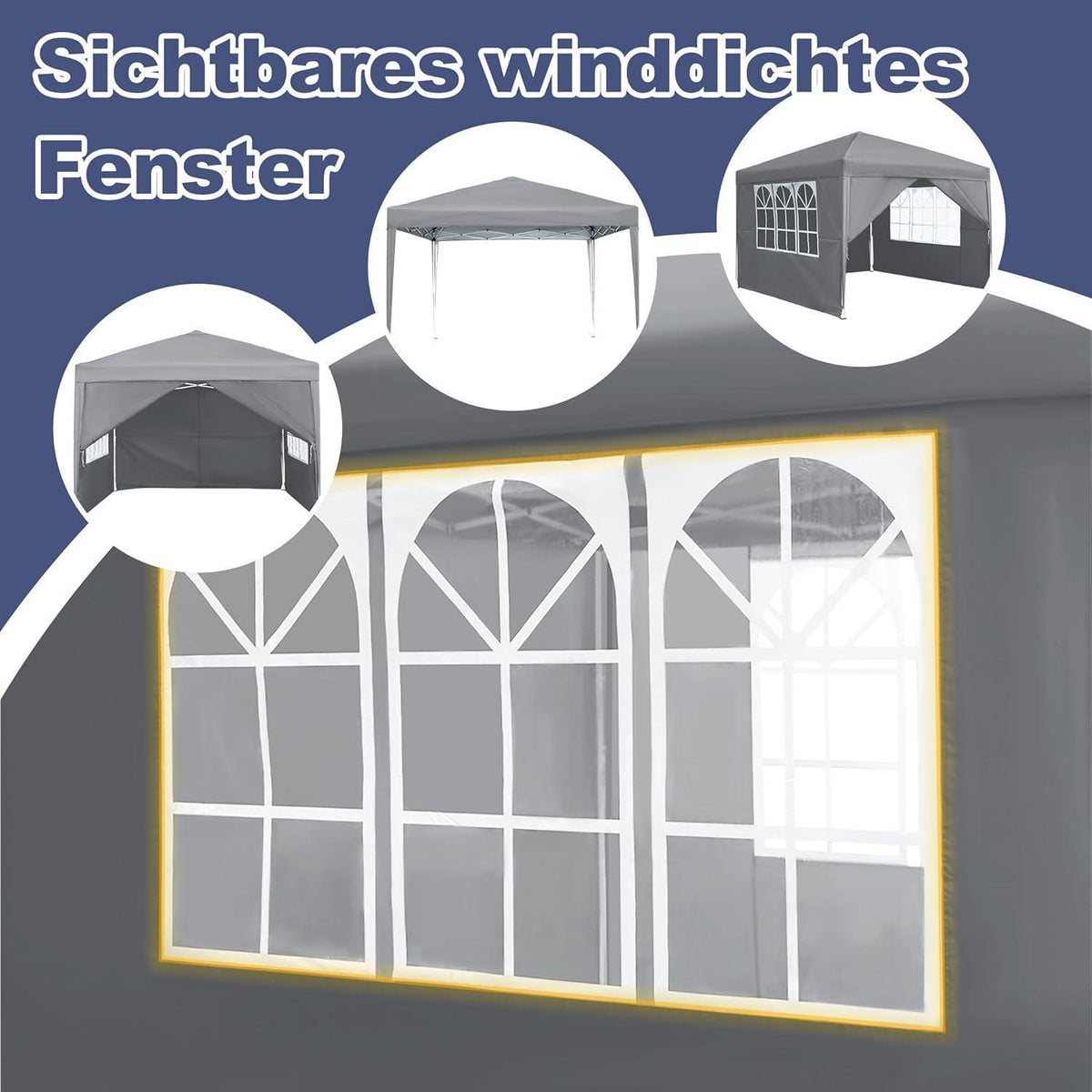 Faltbarer Pavillon 2.5x2.5m – Wasserdicht & UV-Schutz für Garten & Party
