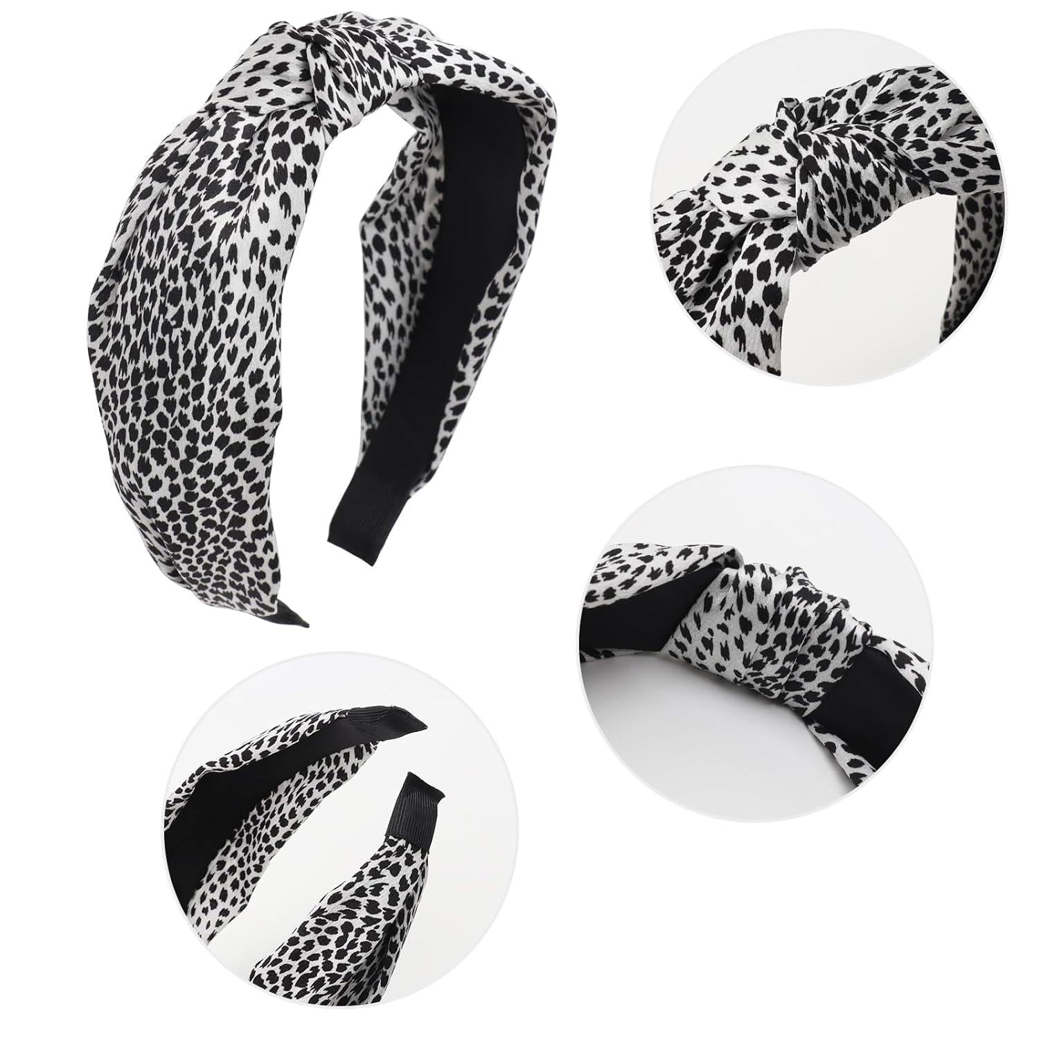 Samtstirnbänder breit 4er Pack Boho Haarbänder Knoten Anti-Rutsch