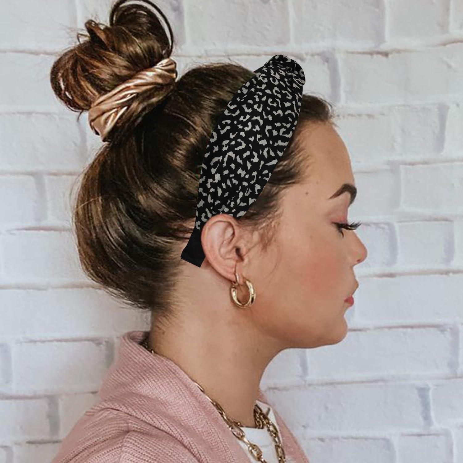 DRESHOW Haarreifen Damen Mädchen 4er Set Samtstirnbänder Boho-Stil in Multicolor