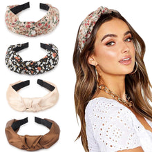 Breite Samtstirnbänder - 4er Pack Boho Haarreifen
