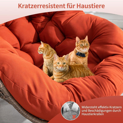 2x Schaukelstuhl Set – Bequemer Papasan Sessel für Terrasse & Wohnzimmer