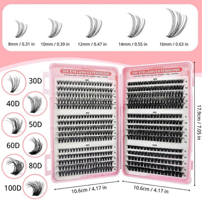 Wimpern Extensions Set 580 Stück – Natürlicher Look & DIY