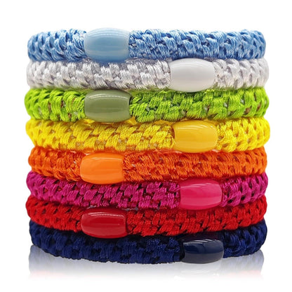 Elastische Haargummis für Mädchen und Damen bunt geflochten