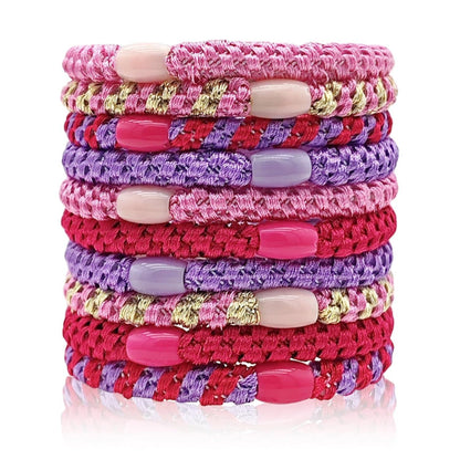 Elastische Haarbänder für Mädchen und Damen in Rosa, 10 Stück