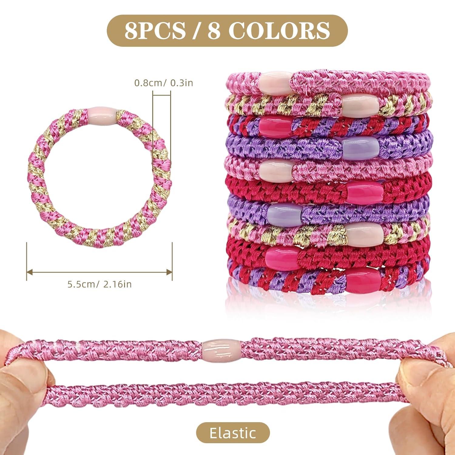 Elastische Haarbänder für Mädchen und Damen in Rosa, 10 Stück