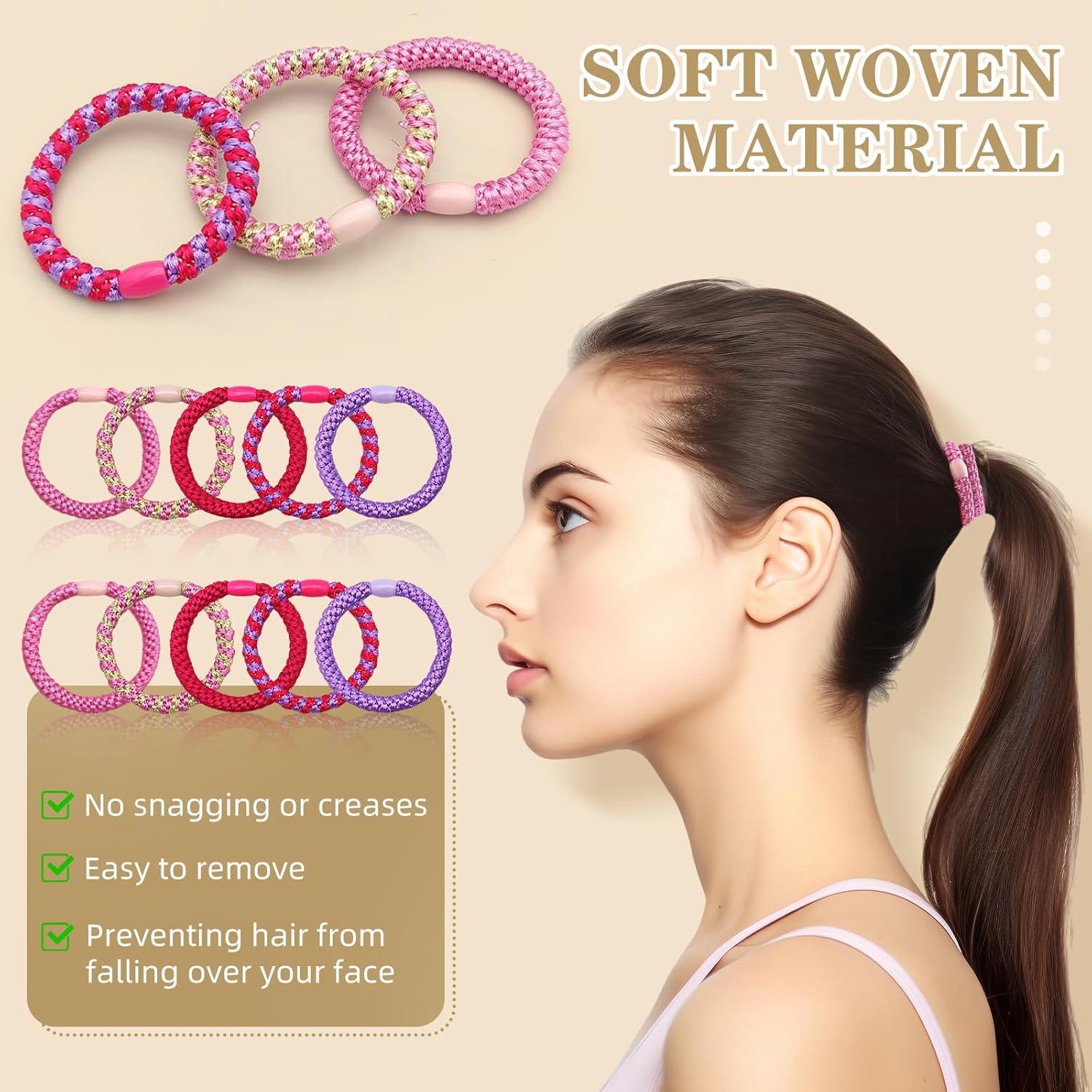 10x Modische Haargummis für Mädchen und Damen in Rosa