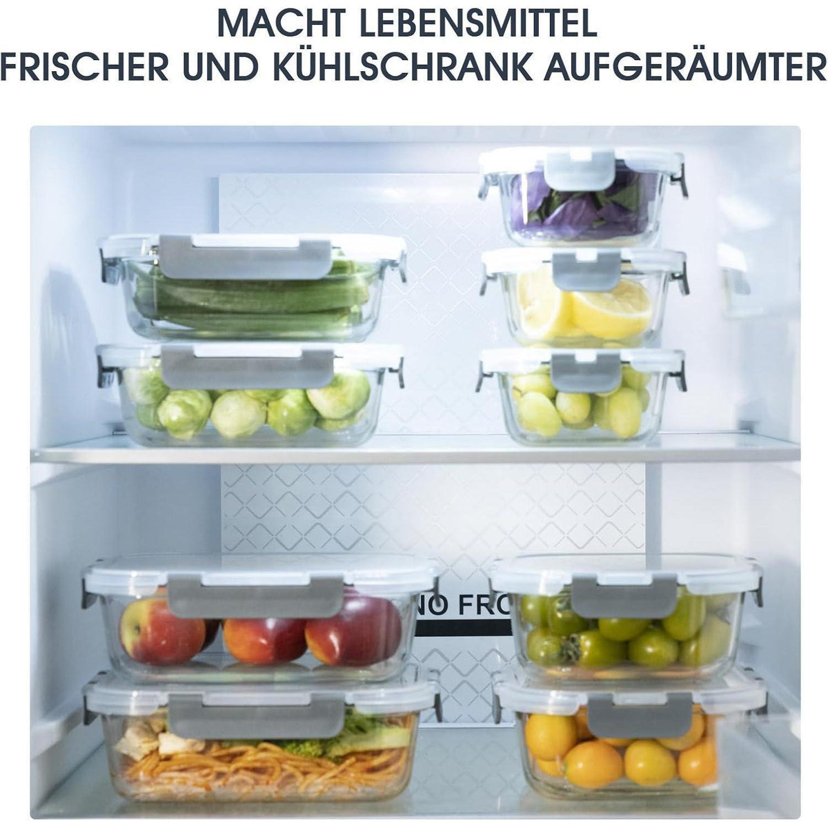 18tlg. Glas Frischhaltedosen Set luftdicht & auslaufsicher