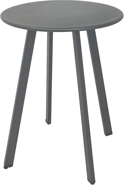 Outdoor Beistelltisch Metall Stahl Rund wasserdicht Grau