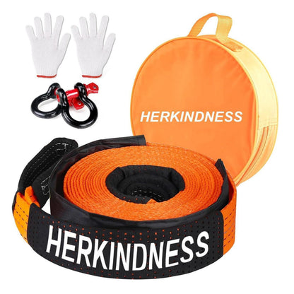Abschleppseil 10 Tonnen mit Schäkel, Handschuhen & Tasche