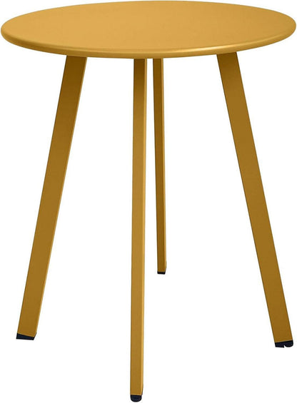Moderner Gelber Stahl Outdoor Beistelltisch für Garten & Balkon