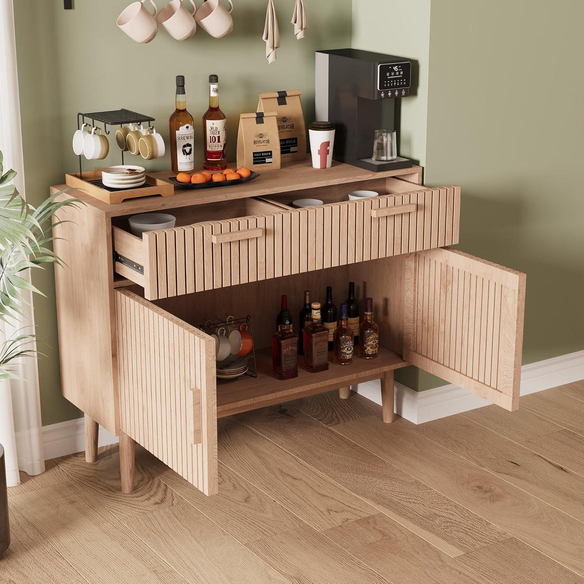 Rustikales Farmhouse Sideboard mit 2 Schubladen & Tür