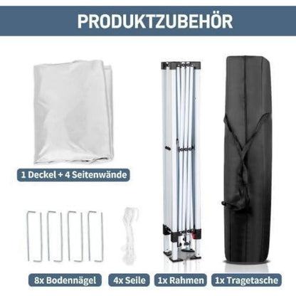 Faltpavillon 2x2m – Wasserdicht & Höhenverstellbar mit Zubehör