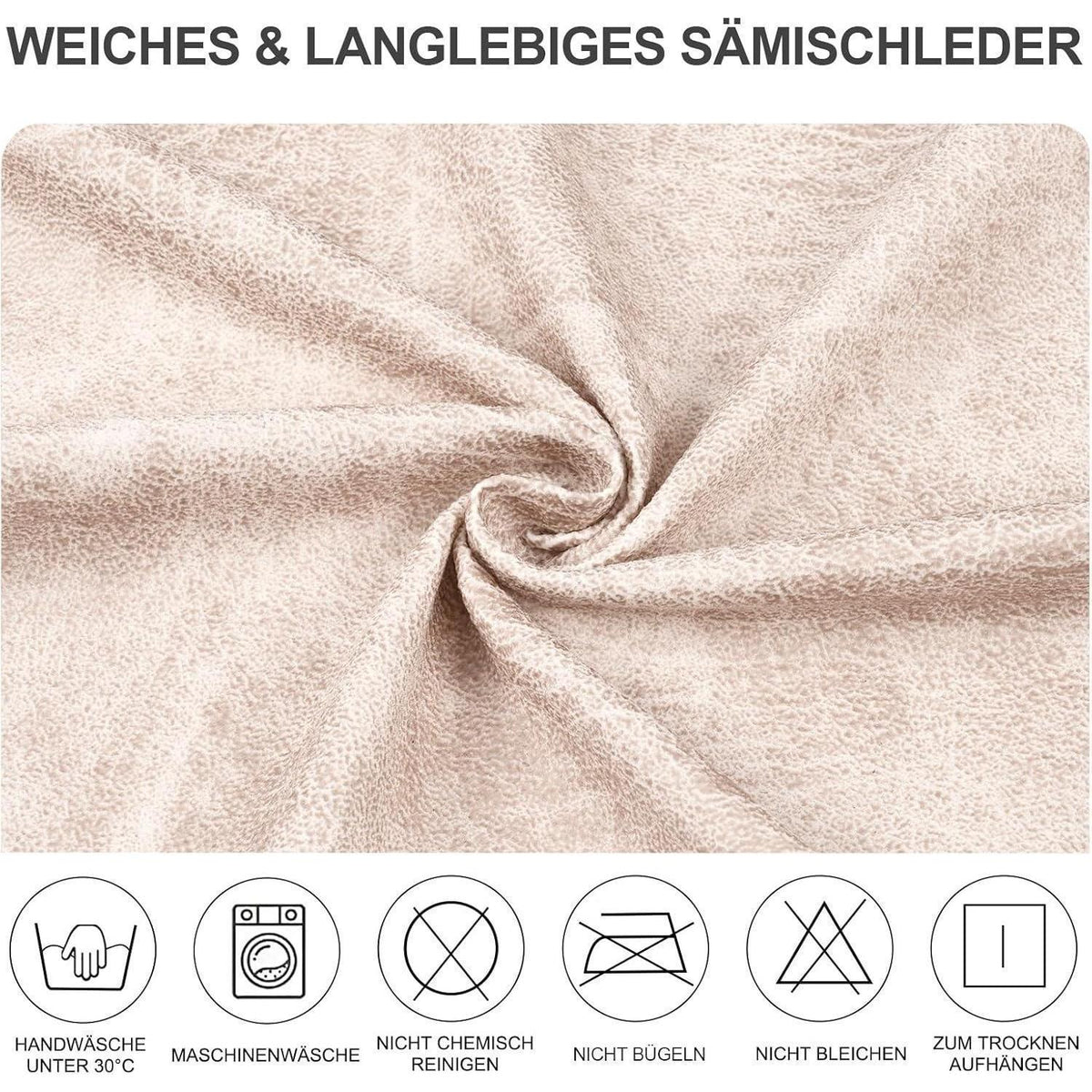 Sämischleder Stuhlhussen 6er Set – Stretchbezüge für Stühle