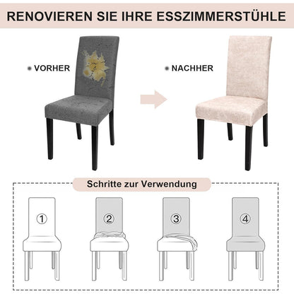 Sämischleder Stuhlhussen 6er Set – Stretchbezüge für Stühle