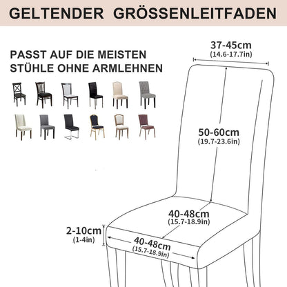 Sämischleder Stuhlhussen 6er Set – Stretchbezüge für Stühle