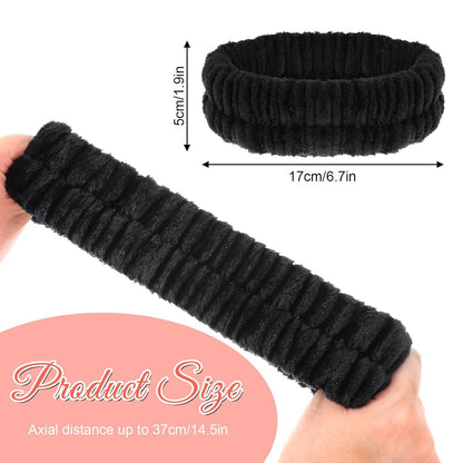 2er Pack Spa Gesichtsstirnband Flauschiges Haarband Makeup