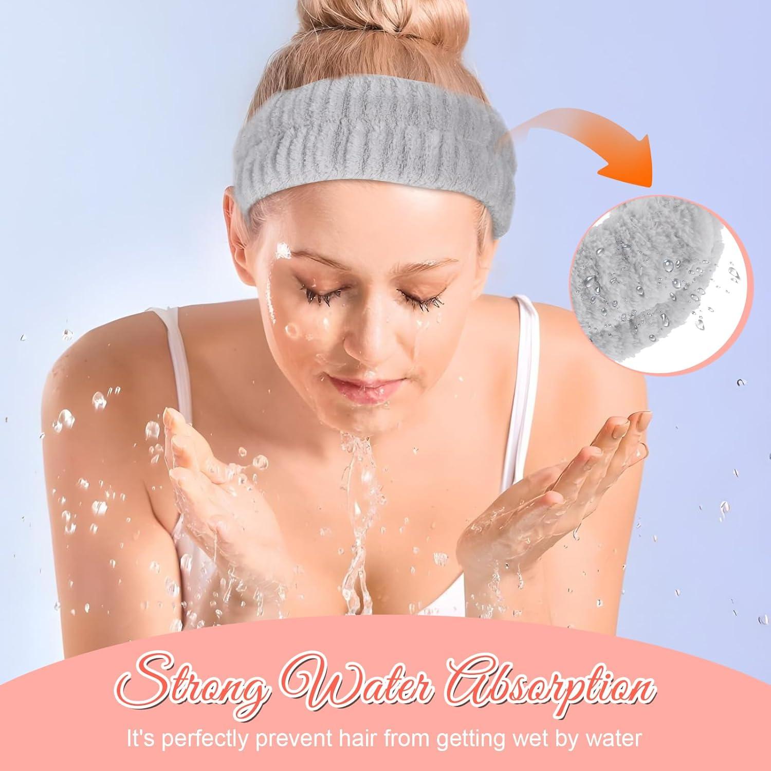 2er Set Saugfähige Spa Gesicht Stirnbänder Hautfreundlich