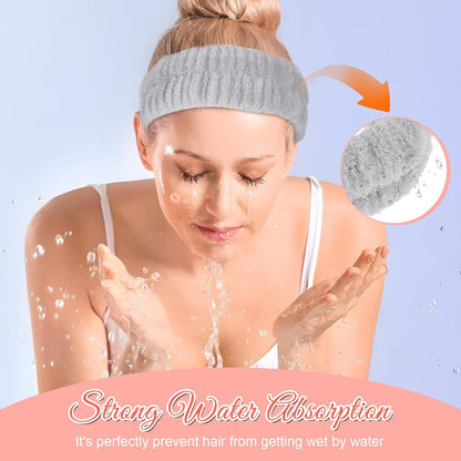 2er Set Saugfähige Spa Gesicht Stirnbänder Hautfreundlich