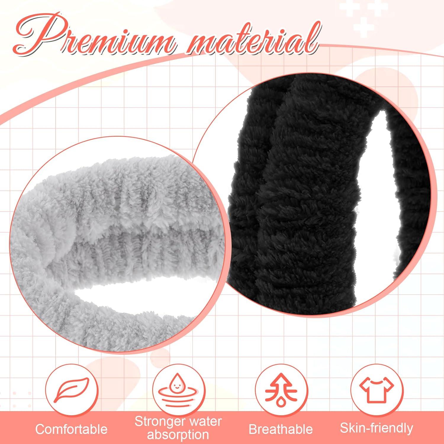 2er Pack Spa Gesicht Stirnband Saugfähig Makeup Haarband Sport Yoga Waschen