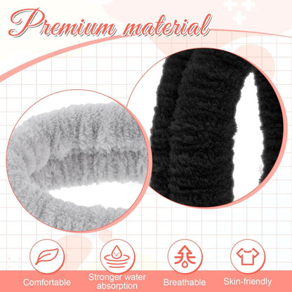 2er Pack Spa Gesicht Stirnband Saugfähig Makeup Haarband Sport Yoga Waschen