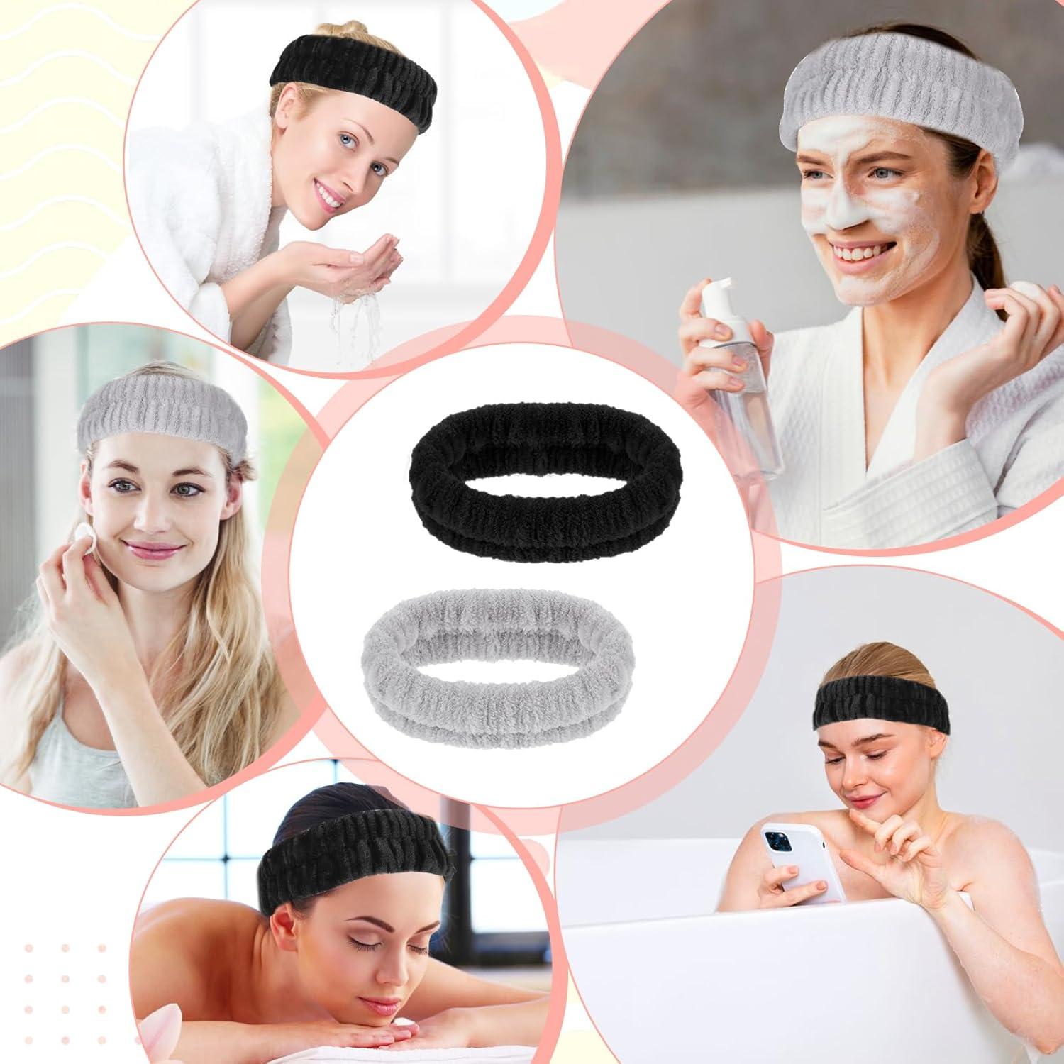 2er Set Spa Gesicht Stirnbänder Haarbänder Mädchen Make-up Yoga Sport