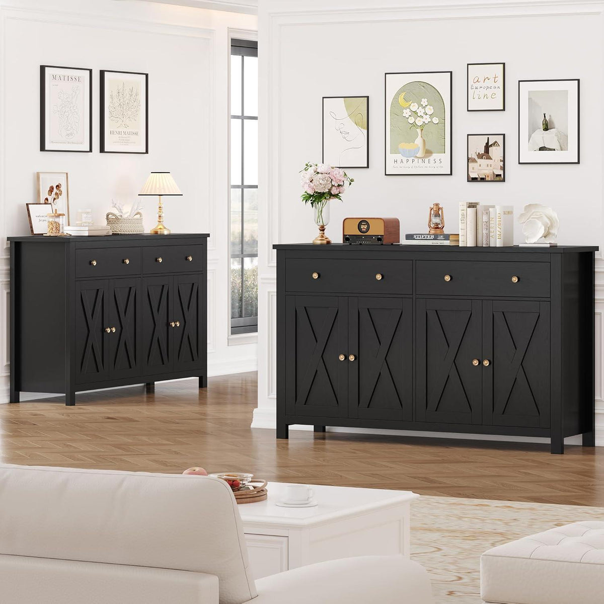 140cm Sideboard mit Arbeitsplatte – Küchenschrank & Buffetschrank