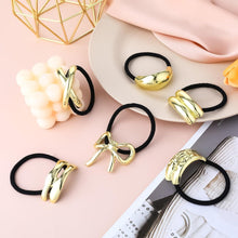 6er Set Goldene Haargummis für Damen - Elastische Zopfgummis