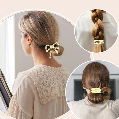 6er Set Goldene Metall Haargummis Elastische Pferdeschwanzhalter Fashion