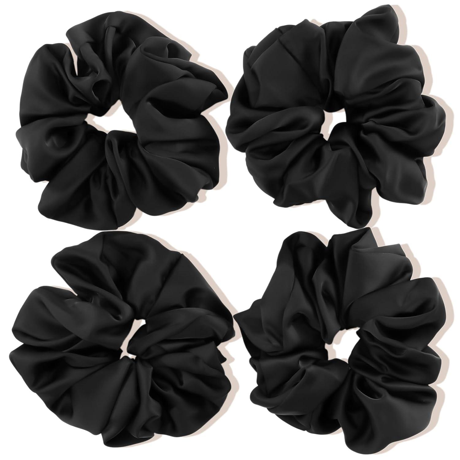 Seidige Satin-Haargummis 4er Set für Damen Mädchen - 4 Farben