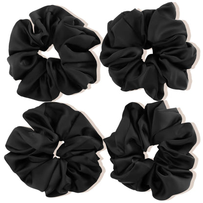 Seidige Satin-Haargummis 4er Set für Damen Mädchen - 4 Farben