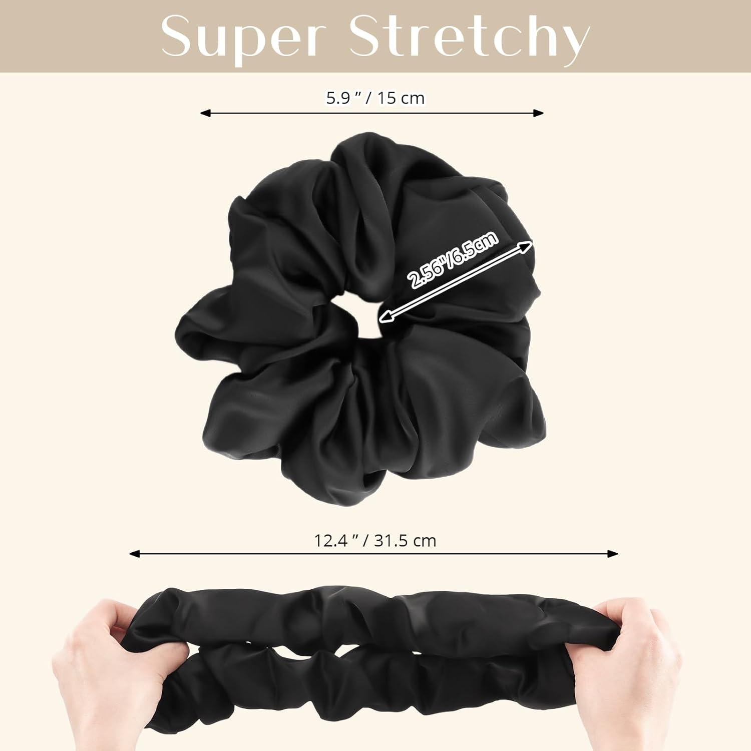 Lolalet Seidige Große Haargummis Damen Scrunchies Satin 4er Set