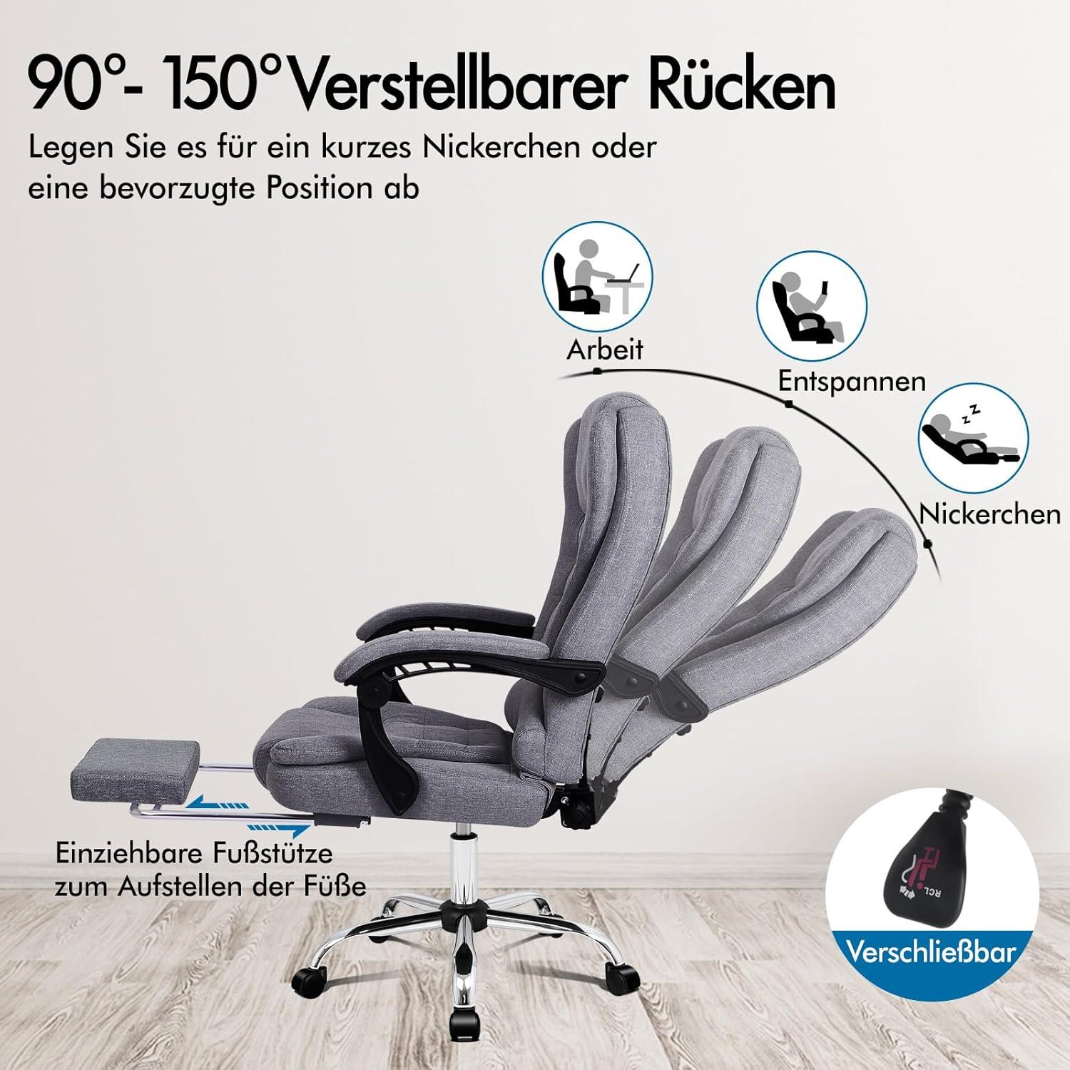 Bürostuhl Massagefunktion ergonomisches Design große Sitzpolsterung
