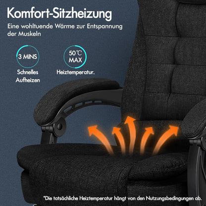 Bürostuhl Massagefunktion ergonomisches Design große Sitzpolsterung