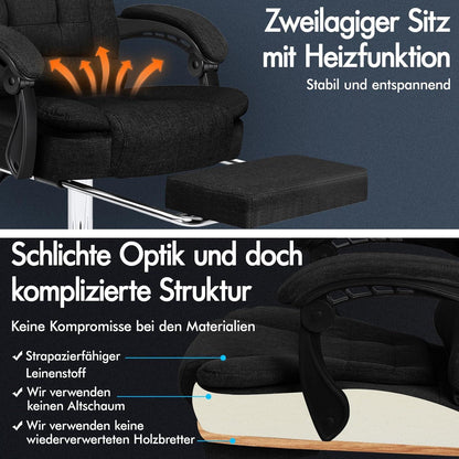 Bürostuhl mit Massagefunktion und ergonomischem Design, große