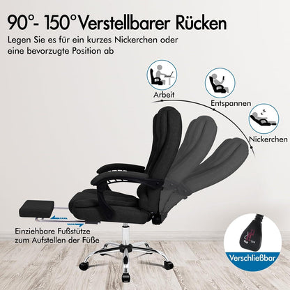 Bürostuhl Massagefunktion ergonomisches Design große Sitzpolsterung